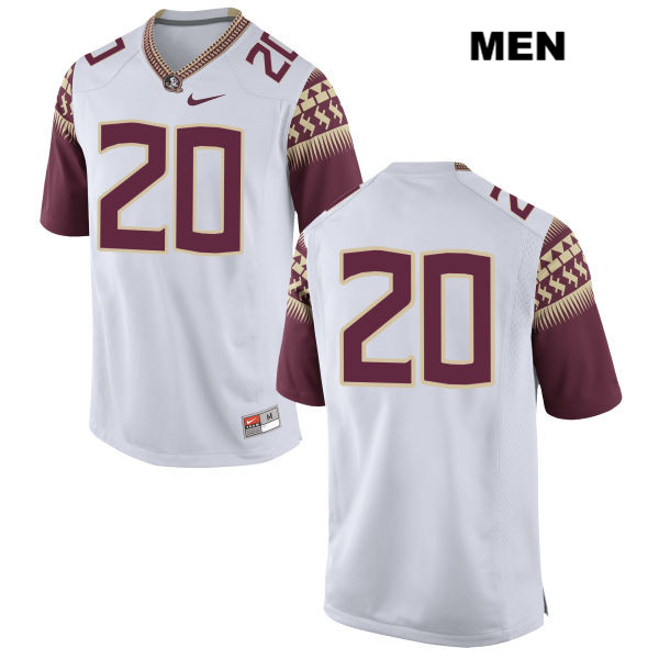 Men's NCAA Nike Florida State Seminoles #20 Trey Marshall College No Name White Stitched Authentic Football Jersey CQM0469AQ